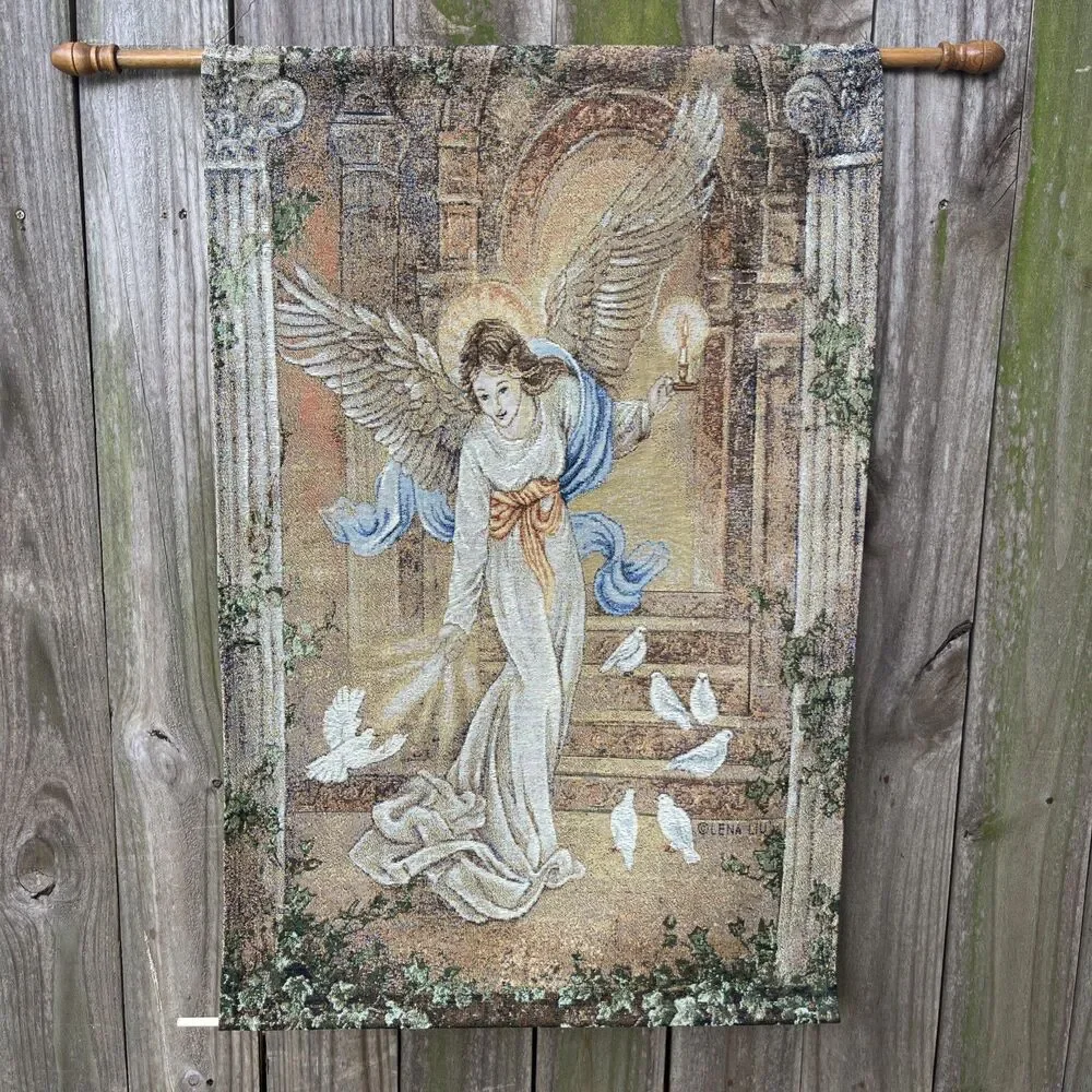 Lena Liu Angel Of Light Tapestry Wall Hanging With Rod Made In USA